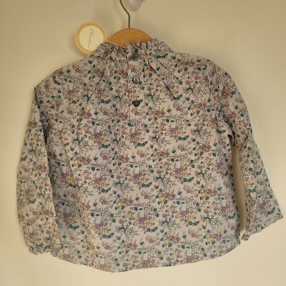 Claudine Gray High Neck Frill Blouse - Picture 4 of 6